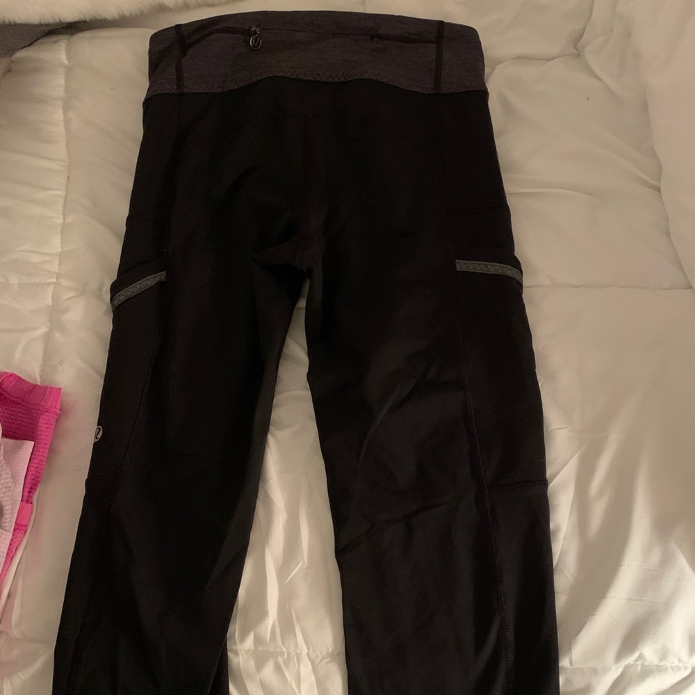 Black cropped Lululemon leggings- barely worn